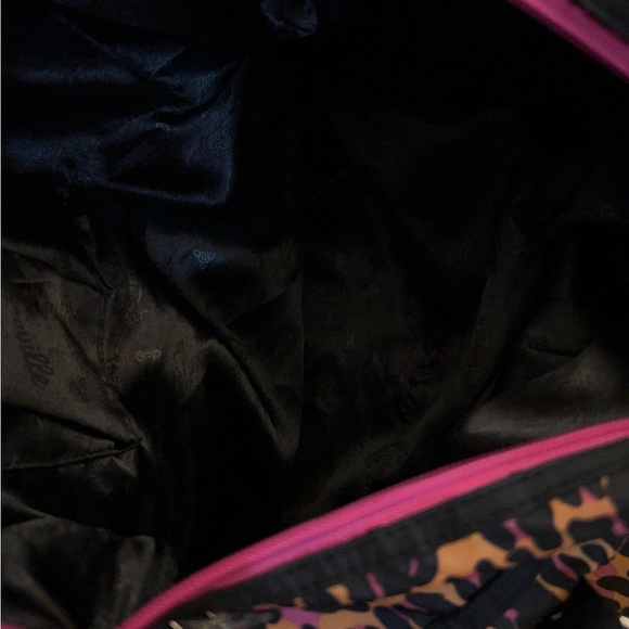 Betseyville by Betsy Johnson Leopard Print Shoulder Bag with Pink Accents - Picture 8 of 16